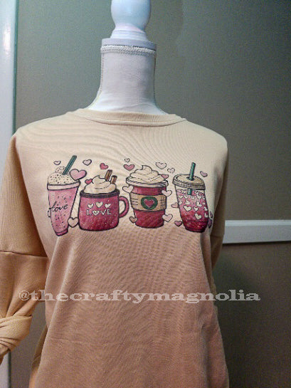 Valentines day coffee sweatshirt